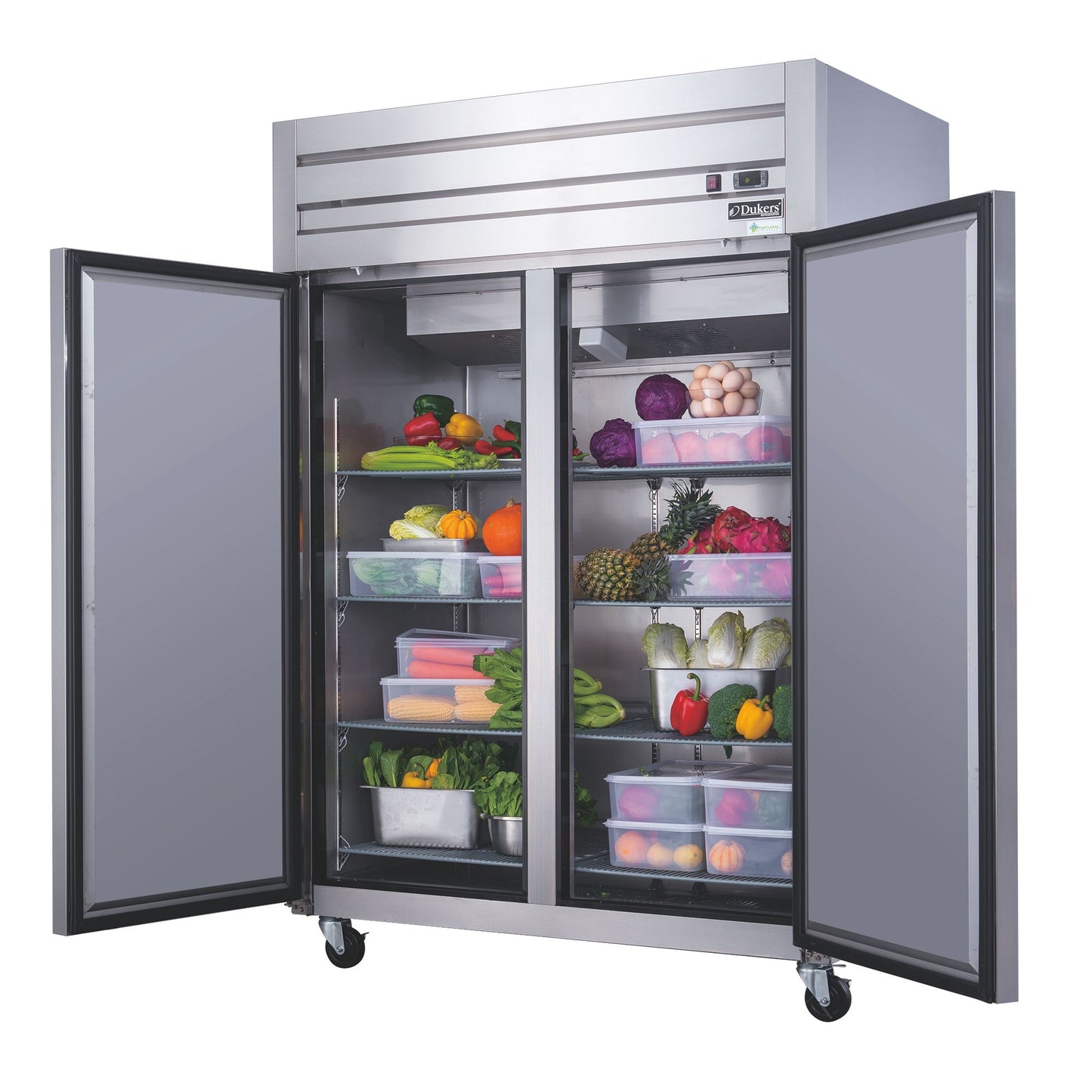 Dukers Commercial Double Door Upright Reach-in Refrigerator in Stainless Steel 41.73cu.ft.