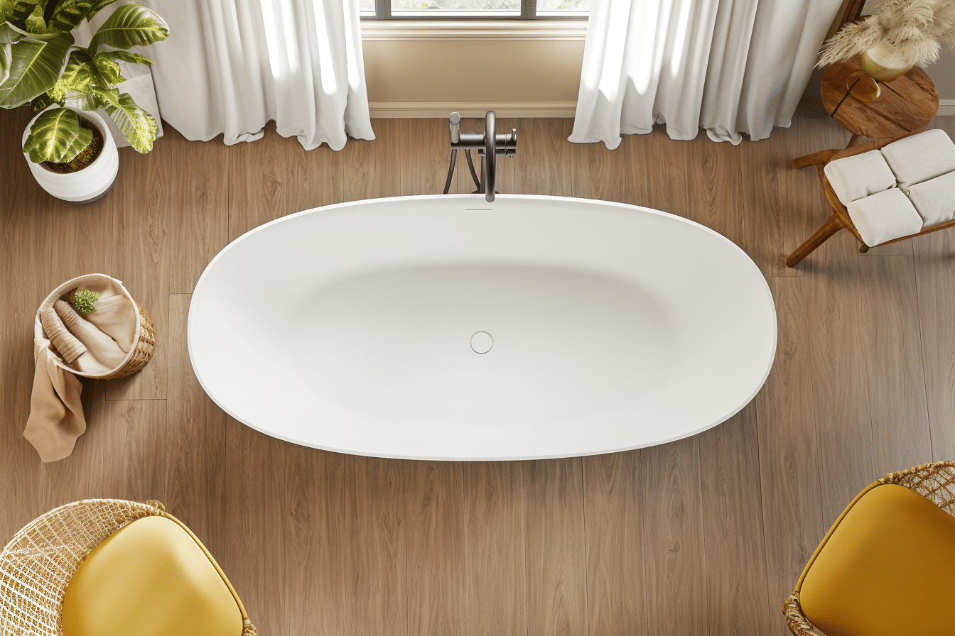 71in. Freestanding Soaking Bathtub in Matte White