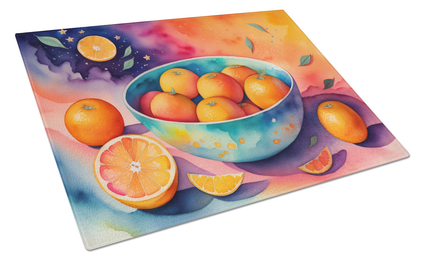 Oranges Glass Tempered Glass Kitchen Cutting and Serving Board