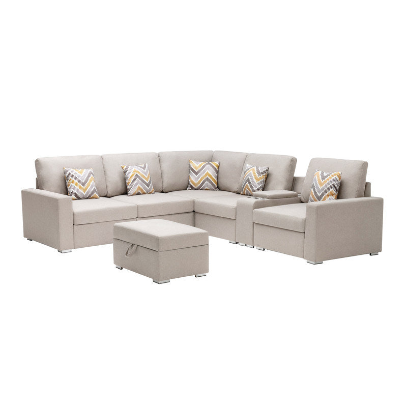 Nolan 106" 7Pc Reversible Sectional Sofa Set