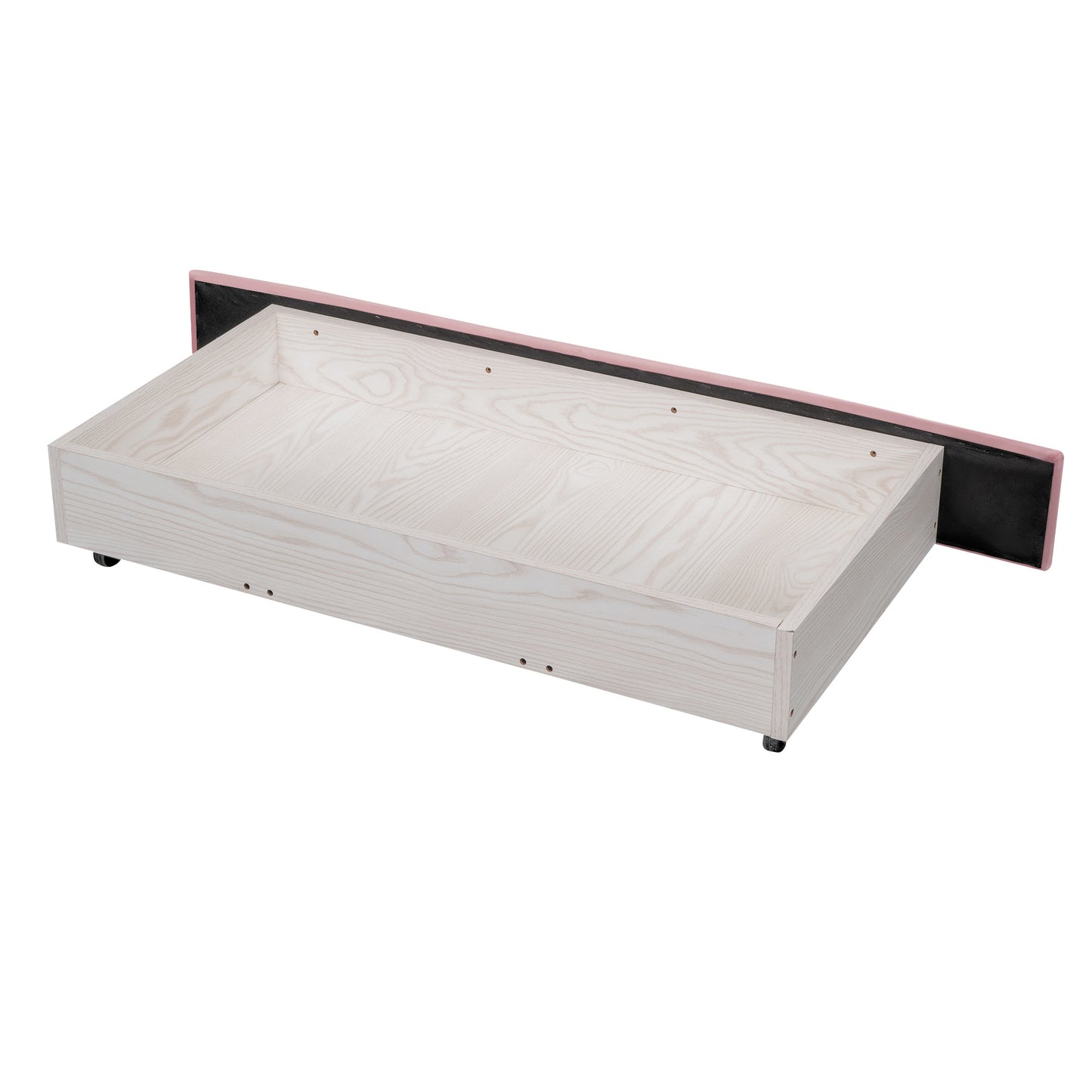 Full Size Storage Bed Velvet Upholstered Platform Bed with a Big Drawer - Pink