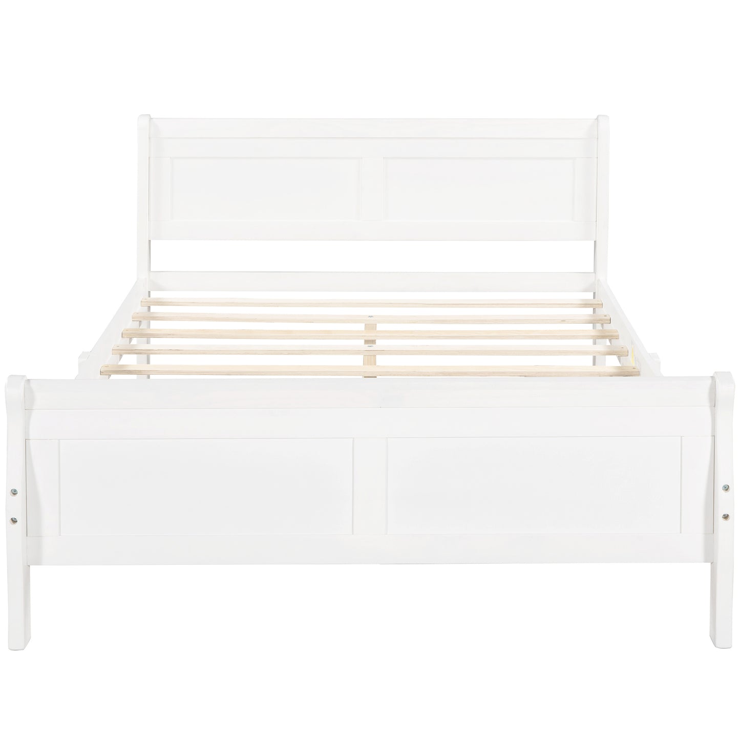 Queen Size Wood Platform Bed with Headboard and Wooden Slat Support