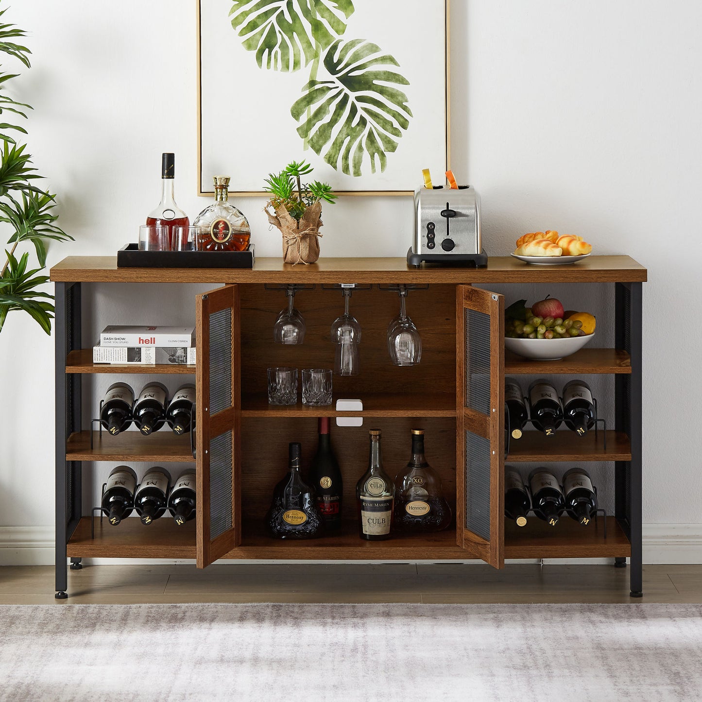 Remington Industrial Wine Bar Cabinet