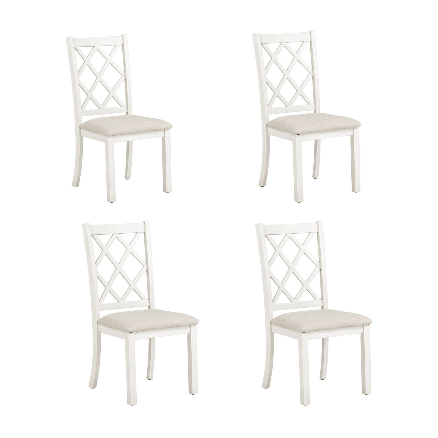 5 Pc. Round Dining Table Set with Upholstered Chairs