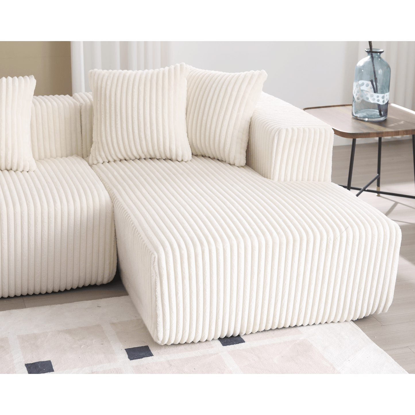 Newport 131'' Modular Ribbed Corduroy Sectional