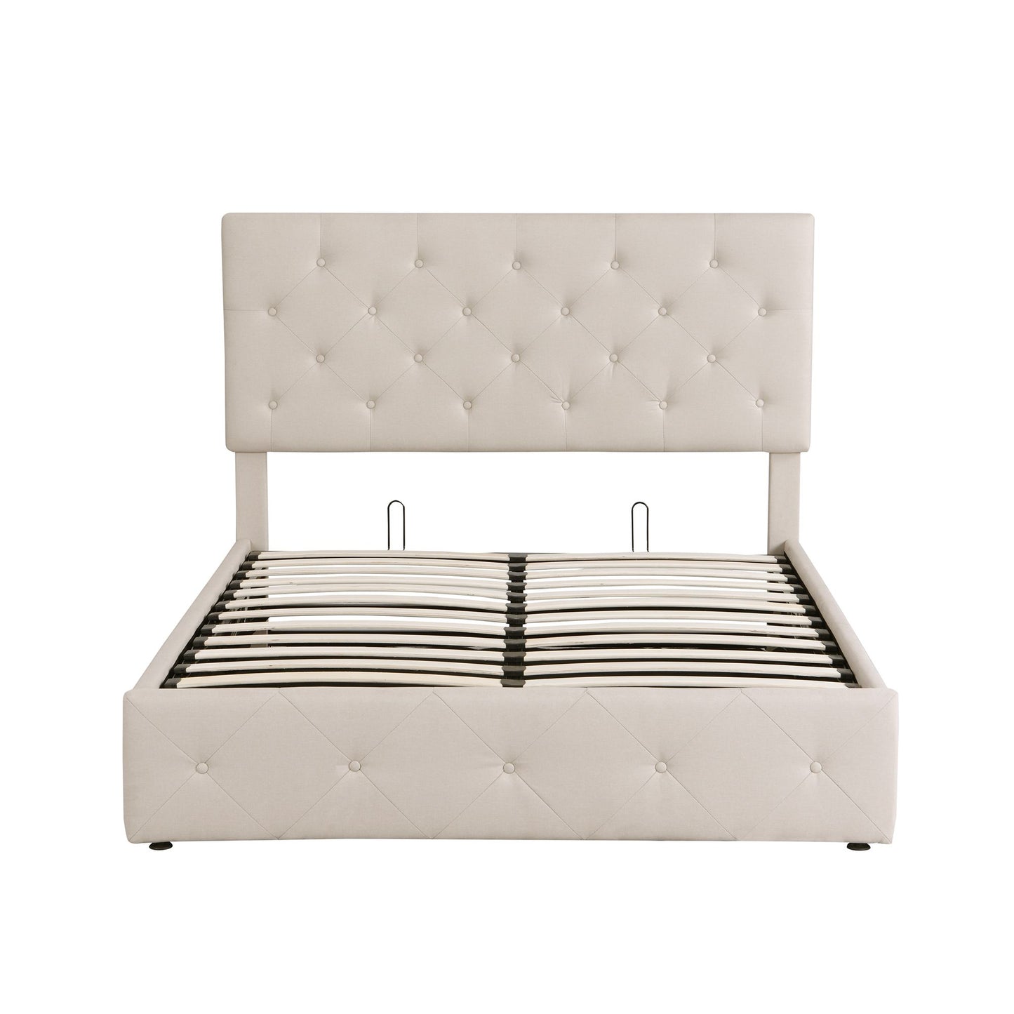 Full size Upholstered Platform Bed with Hydraulic Storage System