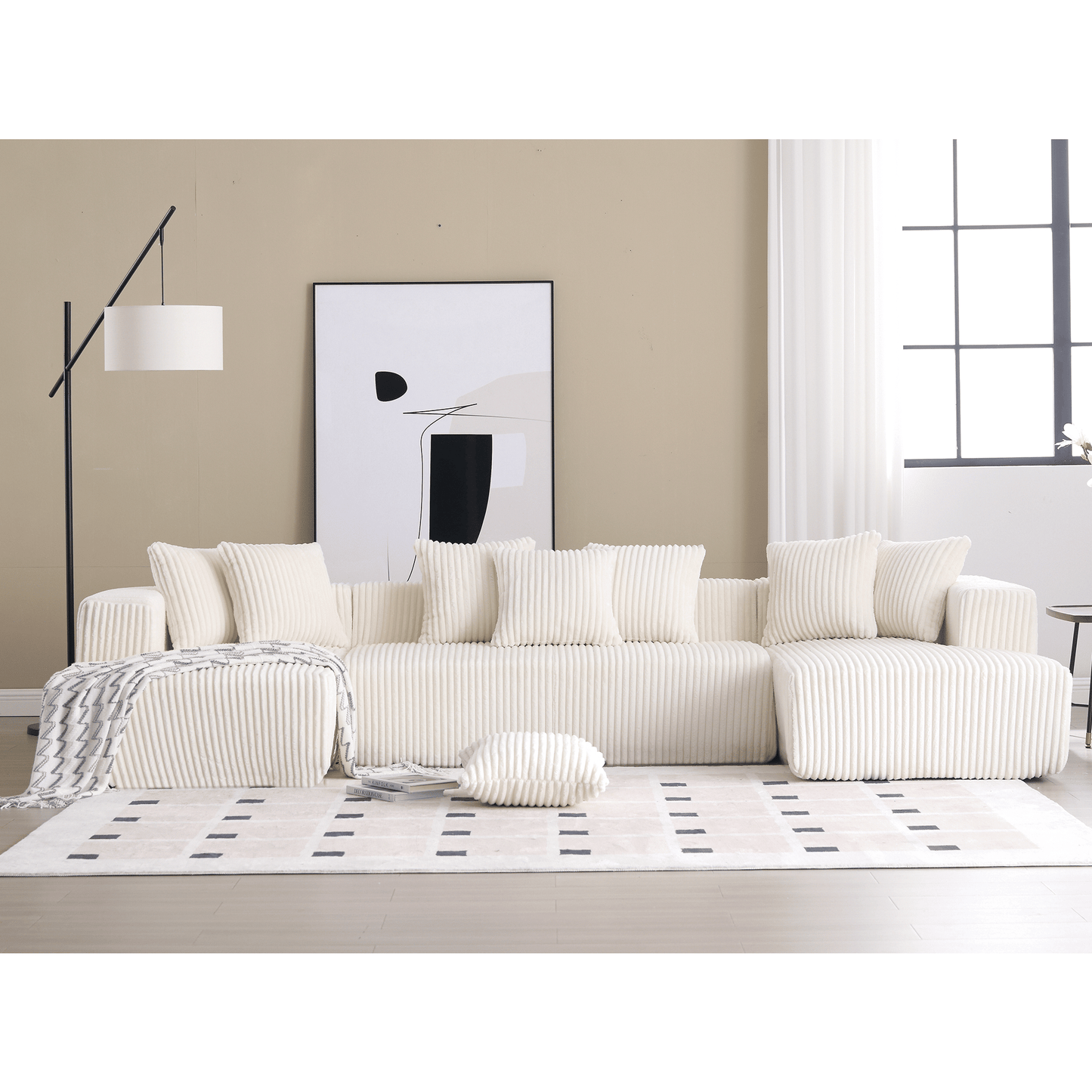 Newport 131'' Modular Ribbed Corduroy Sectional