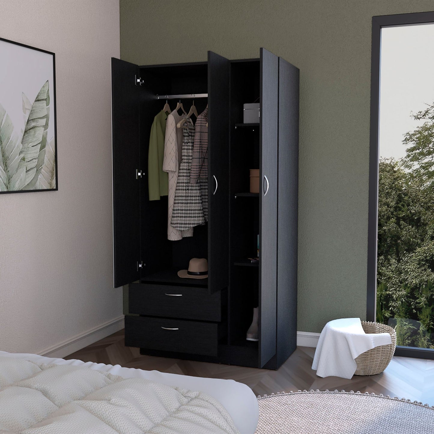 Haddam Armoire in Black