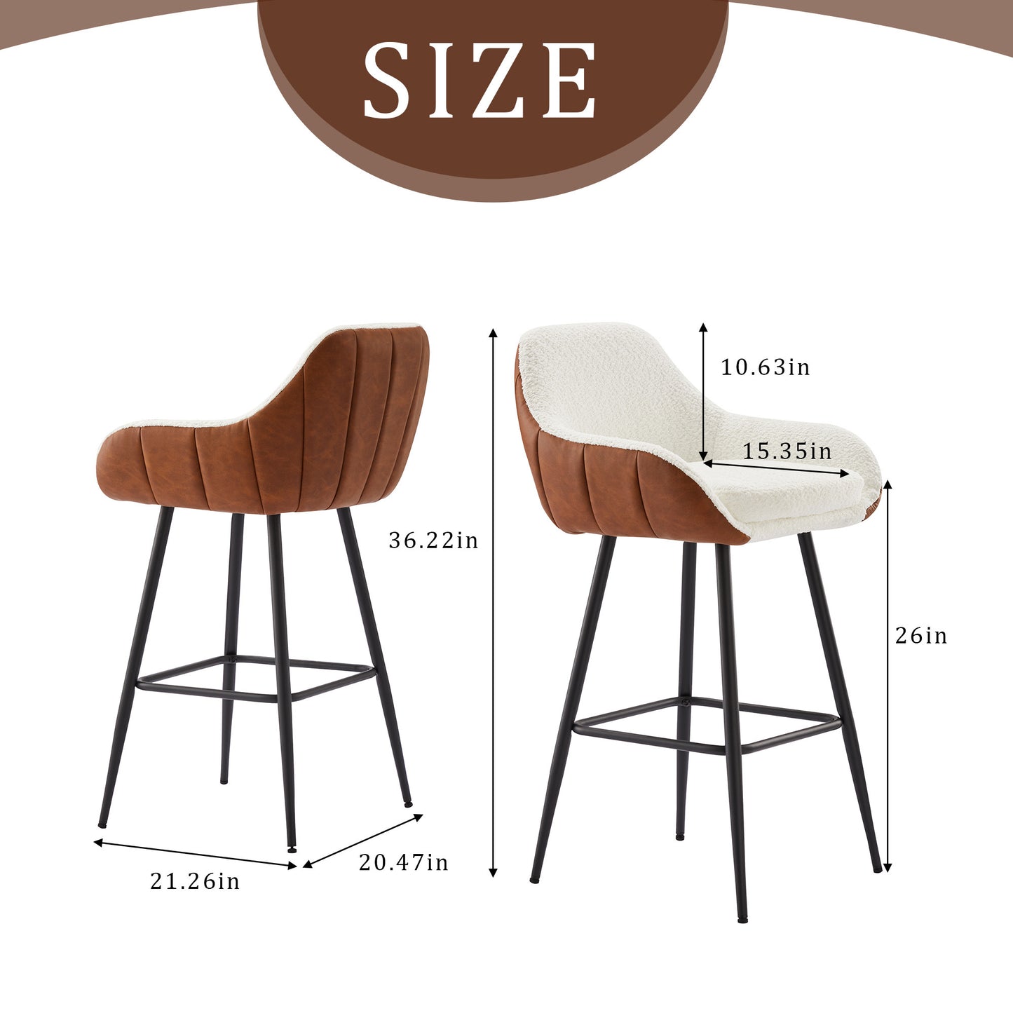 Goddard Leather Upholstered Bar Stool Set of 2