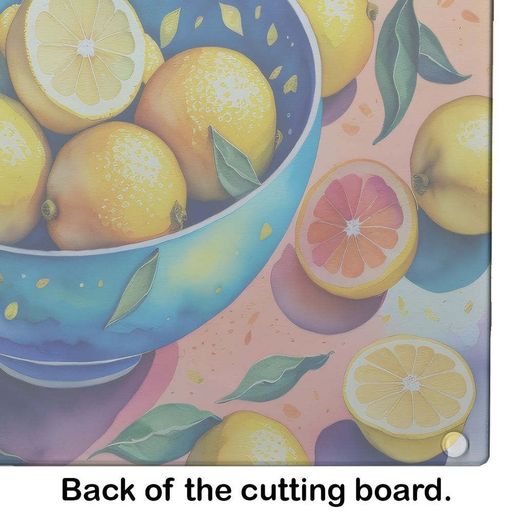 Lemons Tempered Glass Kitchen Cutting and Serving Board