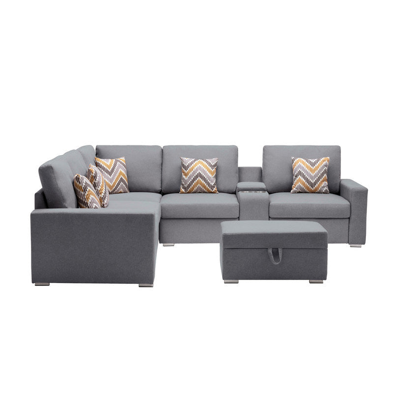 Nolan 106" in. 7Pc Reversible Sectional Sofa Set