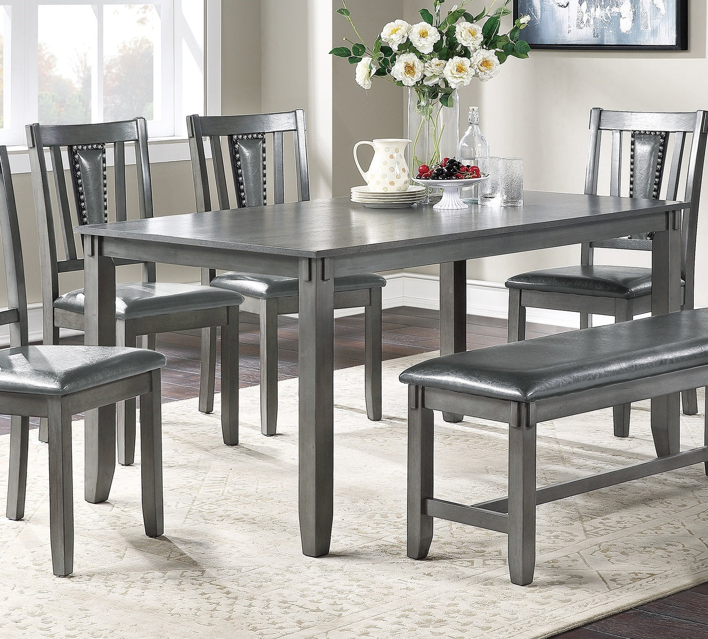 Waterville 6pc Dining Table Set w/Bench