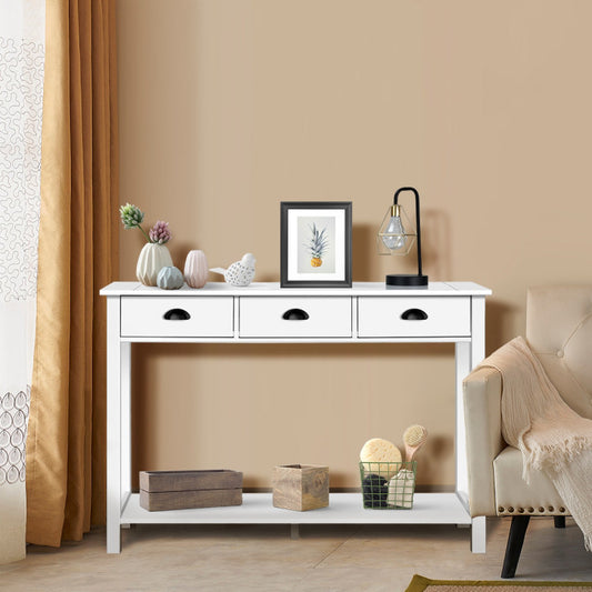 Irena Console Table with 3 Drawers and 2-Tier Shelves