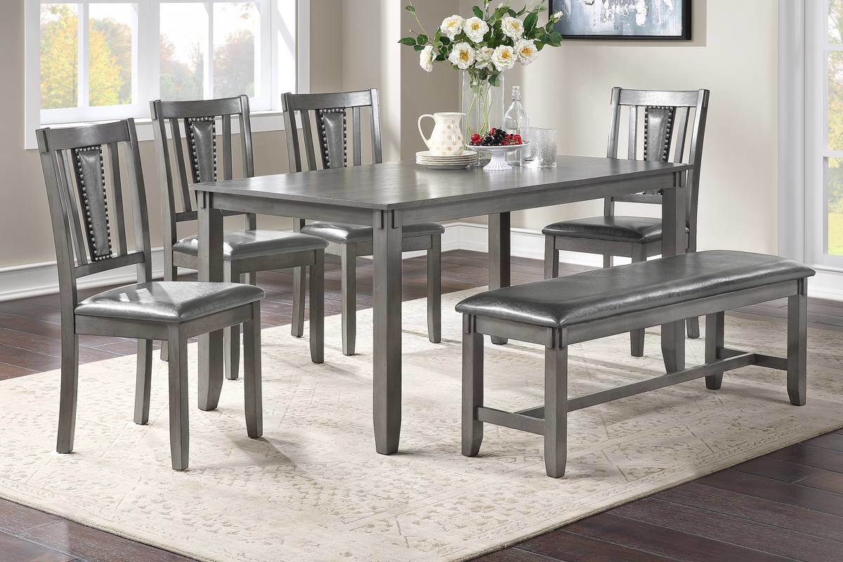 Waterville 6pc Dining Table Set w/Bench