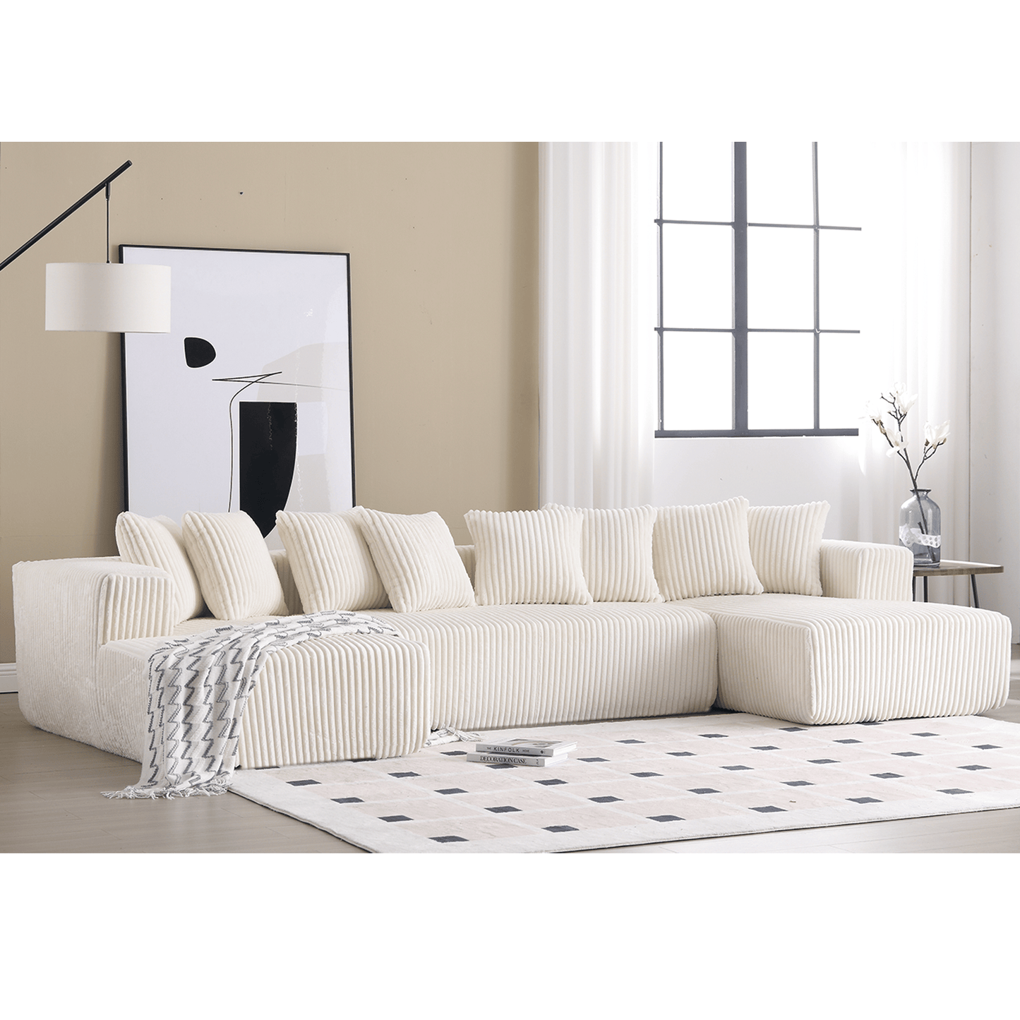 Newport 131'' Modular Ribbed Corduroy Sectional