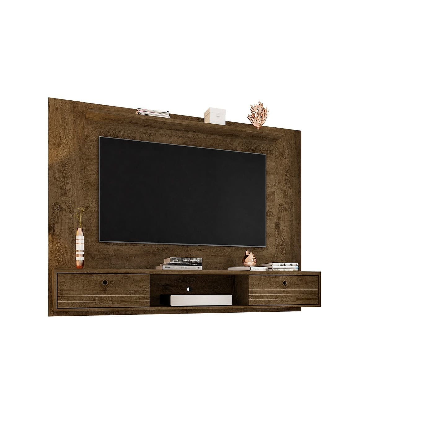 Liberty Floating Entertainment Center with Overhead Shelf