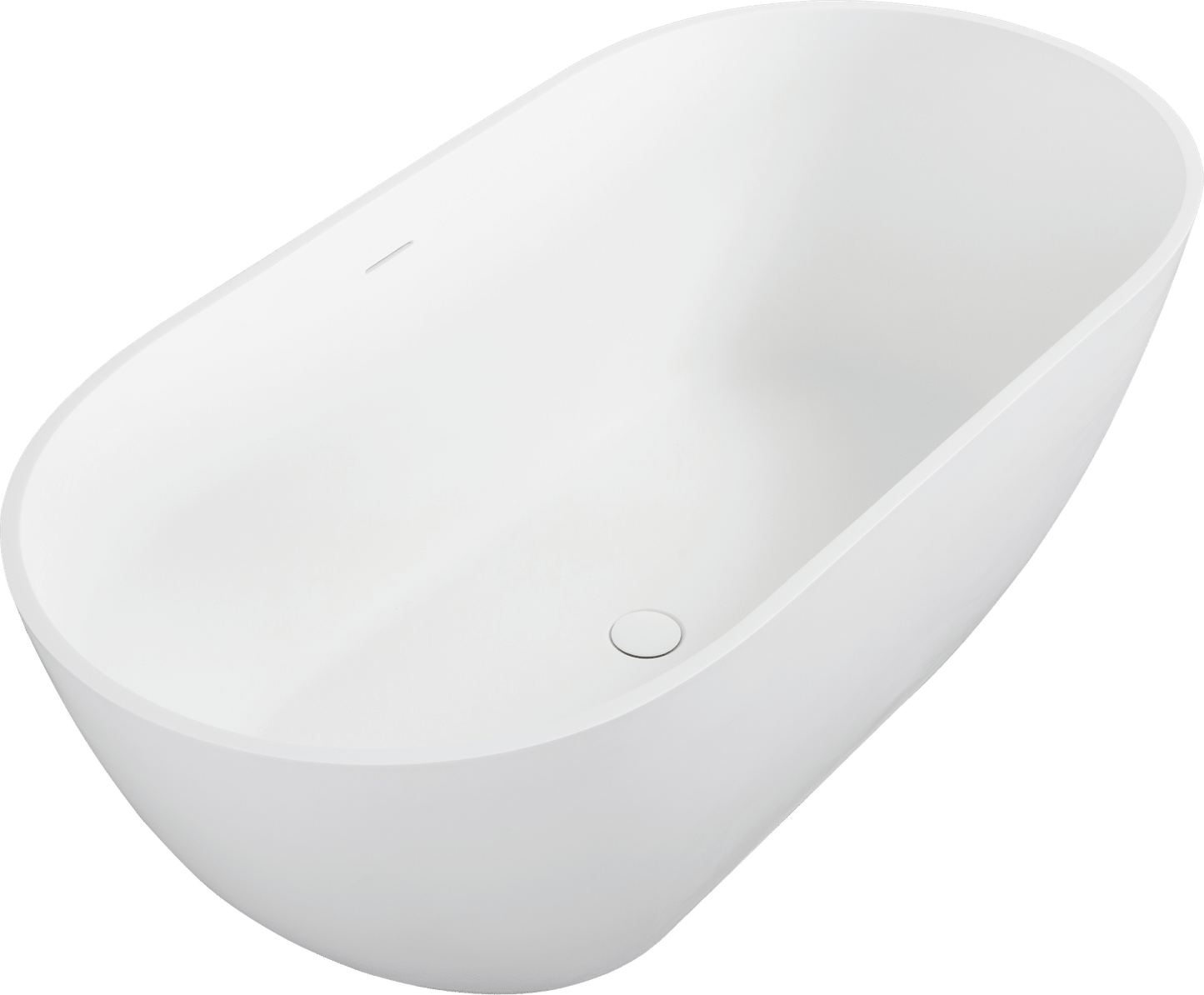 63" Freestanding Luxury Soaking Bathtub with Overflow and Pop-up Drain in Matte White 23S03-63MW