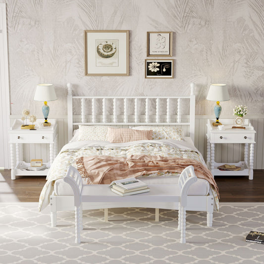 4 Pc. Queen Platform Bedroom Suite in White