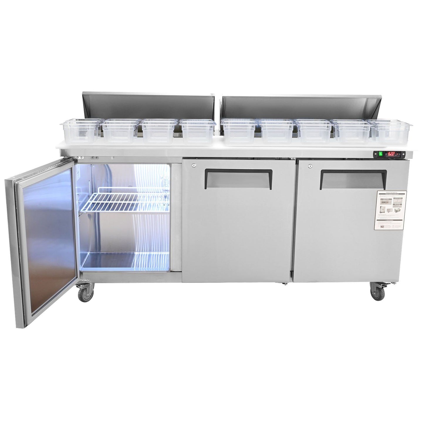 VEVOR Commercial 17.73 Cu. Ft Stainless Steel Refrigerated Food Prep Station