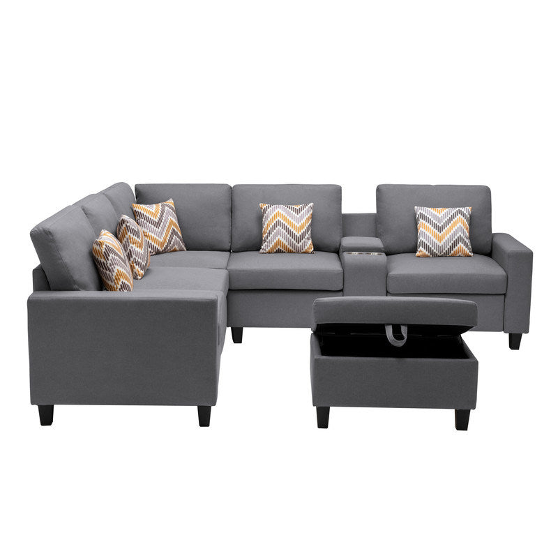 Nolan 106" in. 7Pc Reversible Sectional Sofa Set