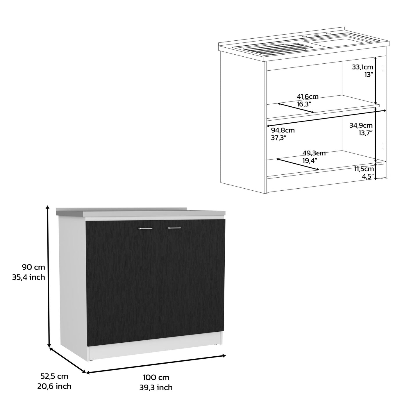 Aztec 2 Piece Kitchen Set with Utility Sink