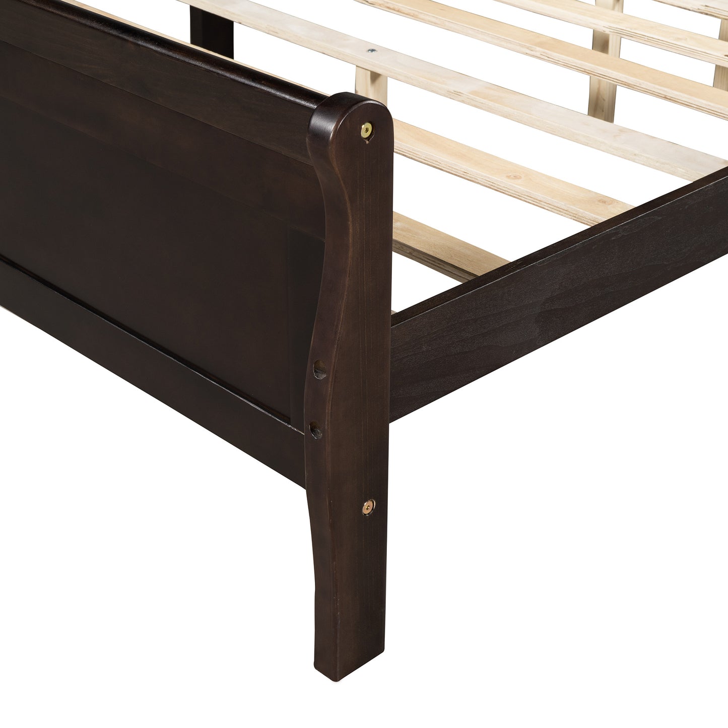 Queen Size Wood Platform Bed with Headboard and Wooden Slat Support