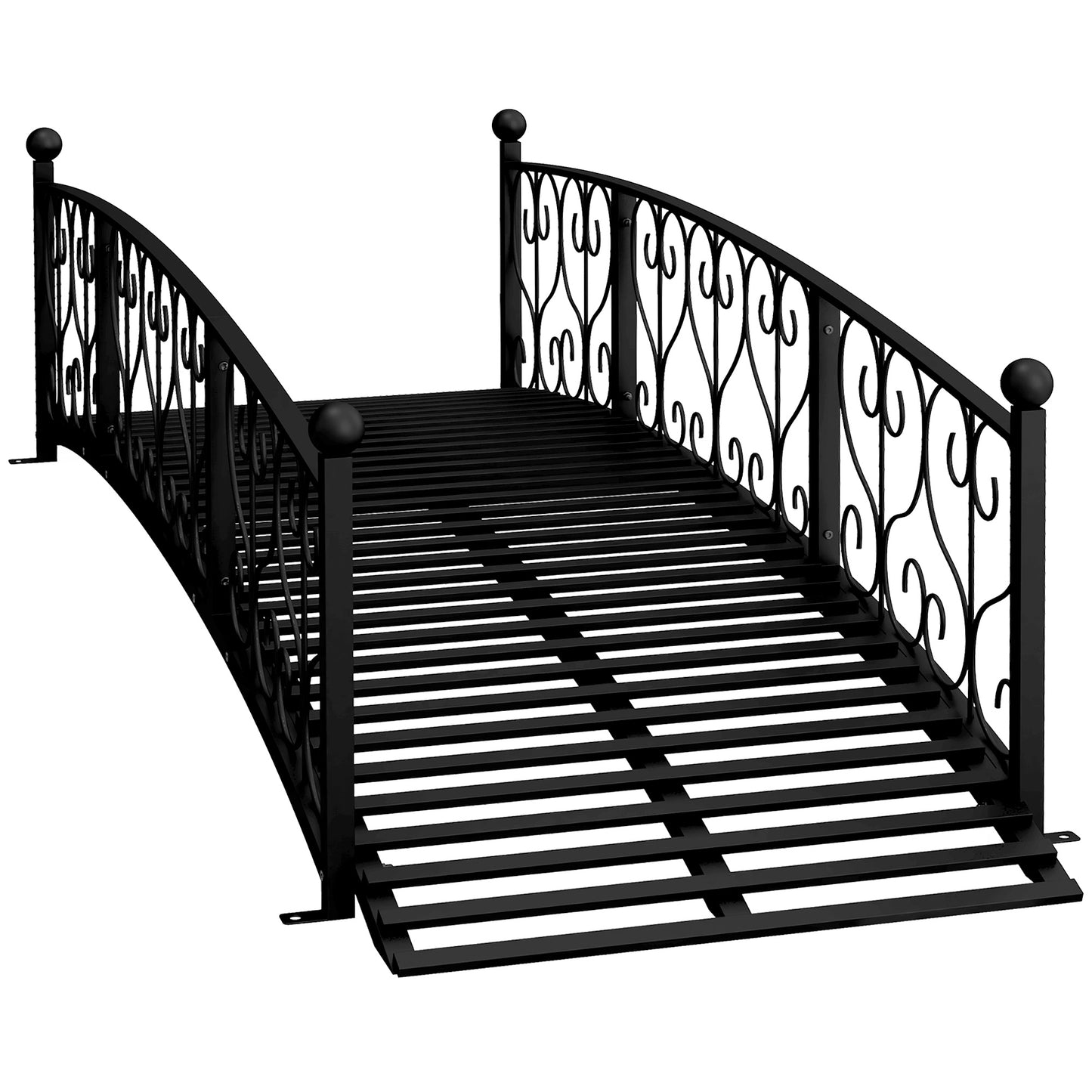 Outsunny 7' Metal Arch Garden Bridge in Black