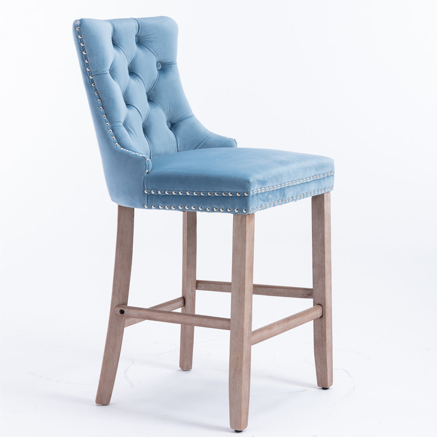 Kaiser Velvet Upholstered Barstool Set of 2