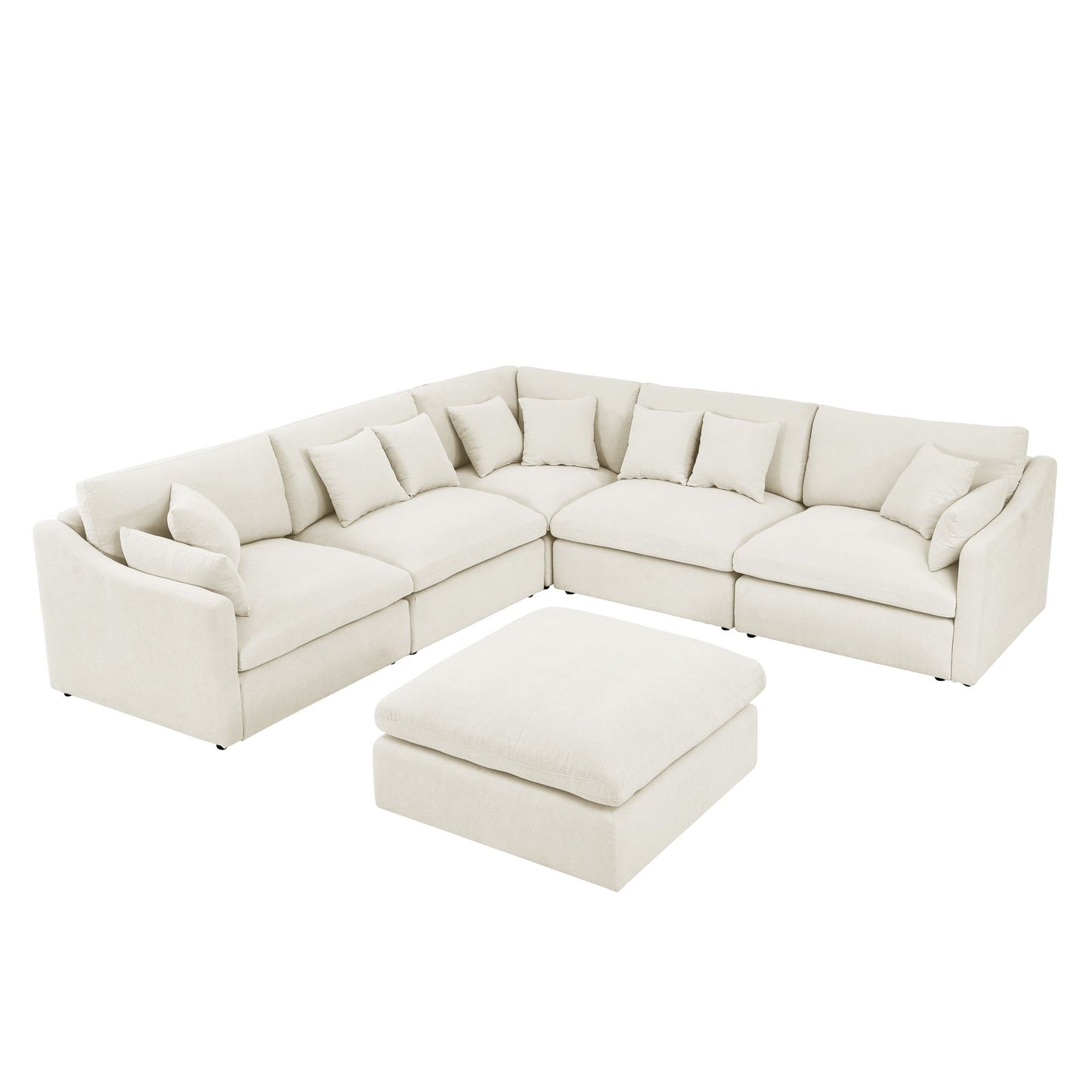 Oscar B. Oversized L-Shaped Sectional Sofa w/Removable Down-Filled Seat Cushions