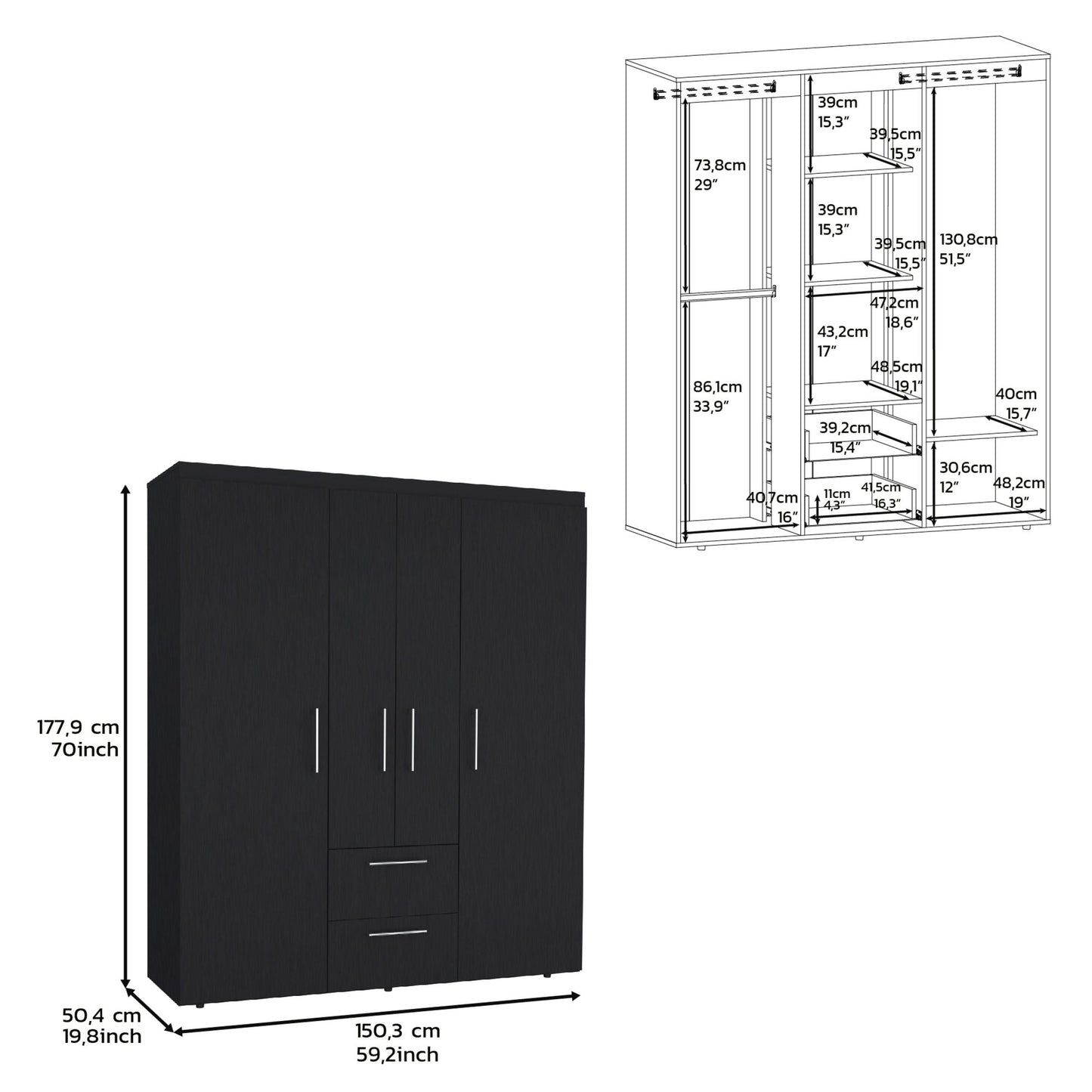 Deluxe Armoire in Black