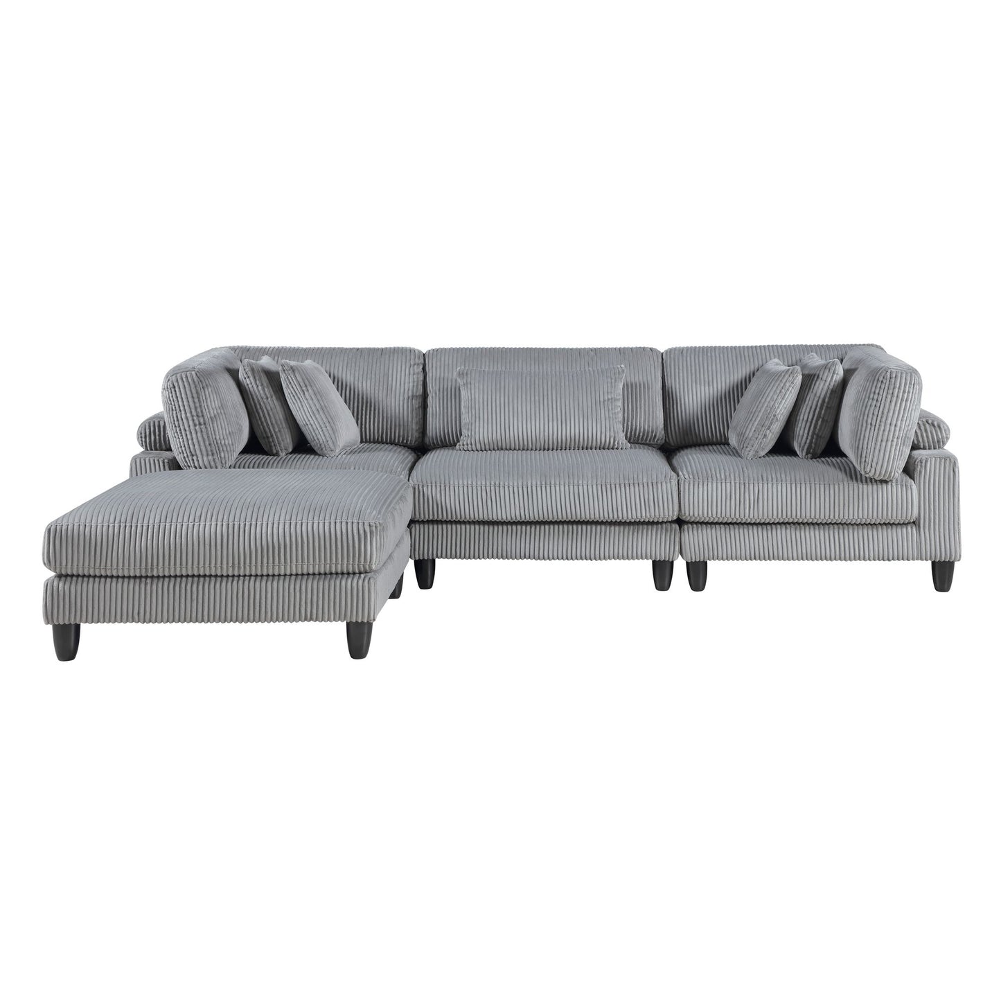 Brushed Corduroy 4-Piece Modular Sectional