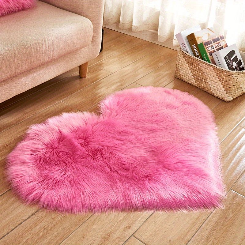 Heart-Shaped Plush Rug