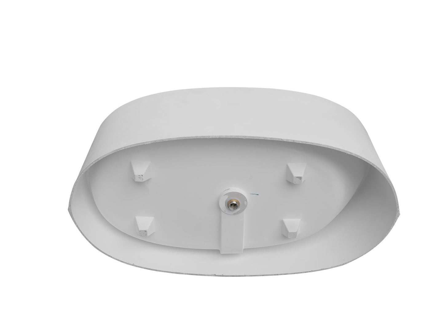 65" Freestanding Stone Resin Oval Soaking Tub with Overflow and Pop-up Drain in Matte White 24S08-65MW