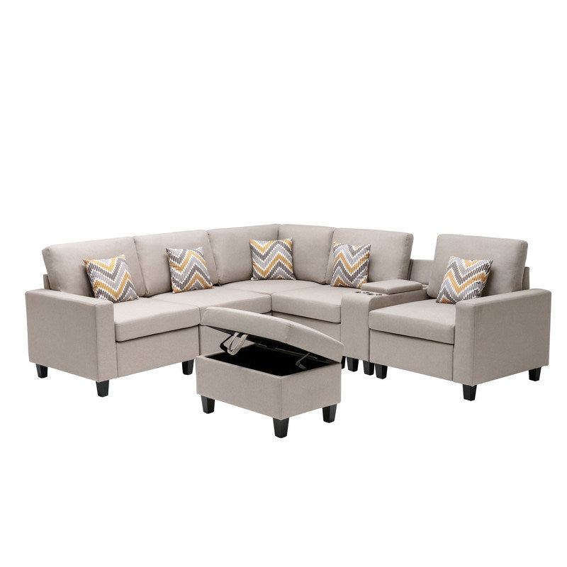 Nolan 106" 7Pc Reversible Sectional Sofa Set