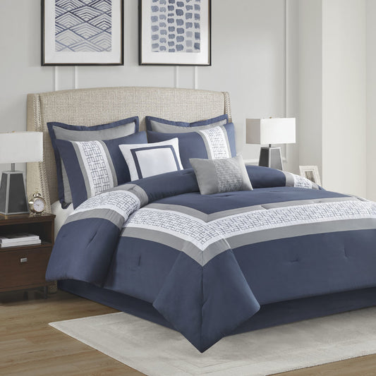 8 Piece Embroidered Comforter Set