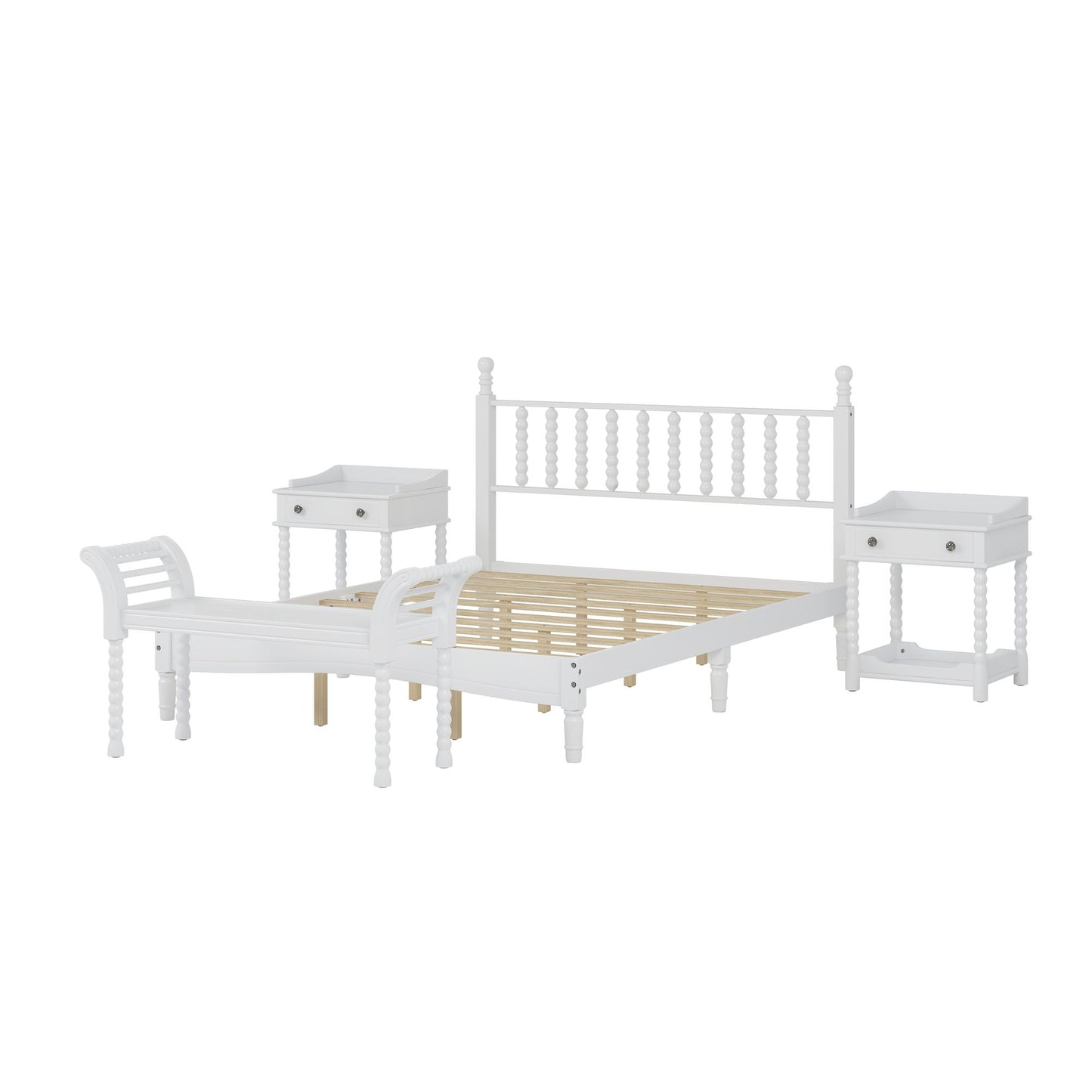 4 Pc. Queen Platform Bedroom Suite in White