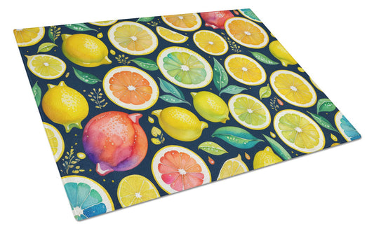 Lemons II Tempered Glass Kitchen Cutting and Serving Board