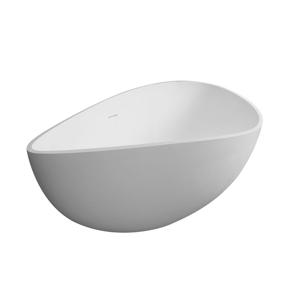 63" Freestanding Stone Resin Soaking Bathtub in Matte White 24S05-63MW