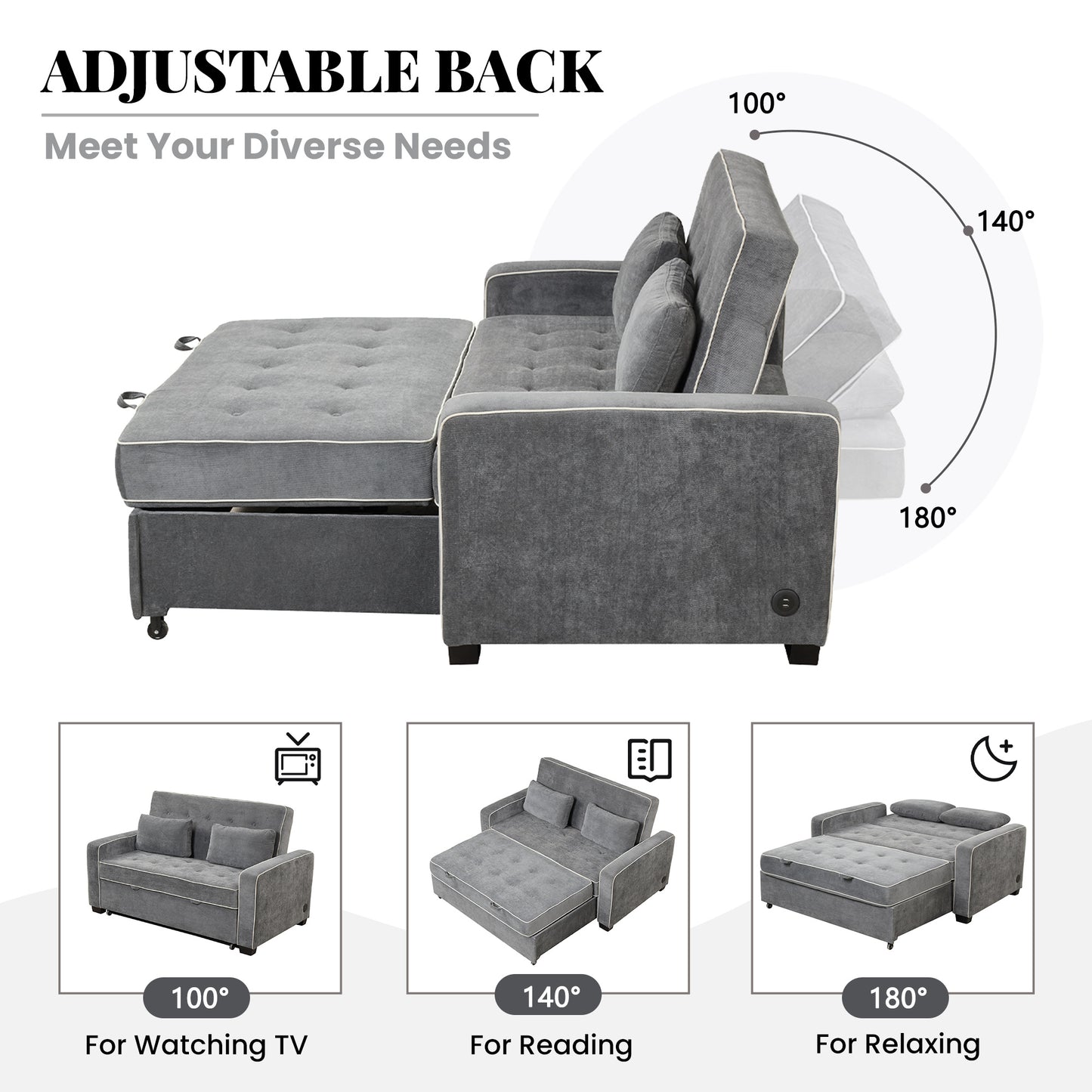 Evander Convertible Loveseat Sofa Sleeper