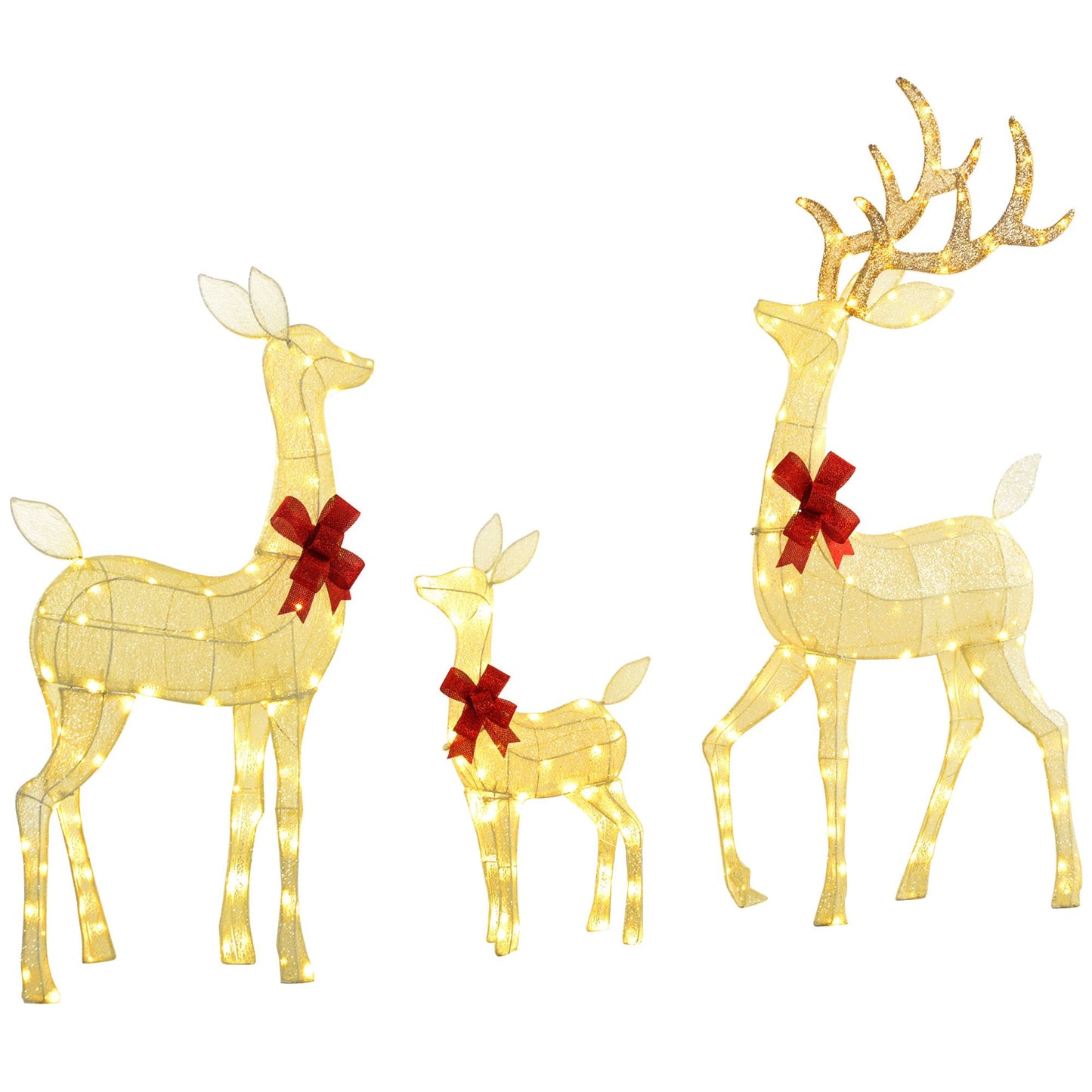 4.5 ft 3 Pc. Pre-lit Christmas Deer Family Set of 3