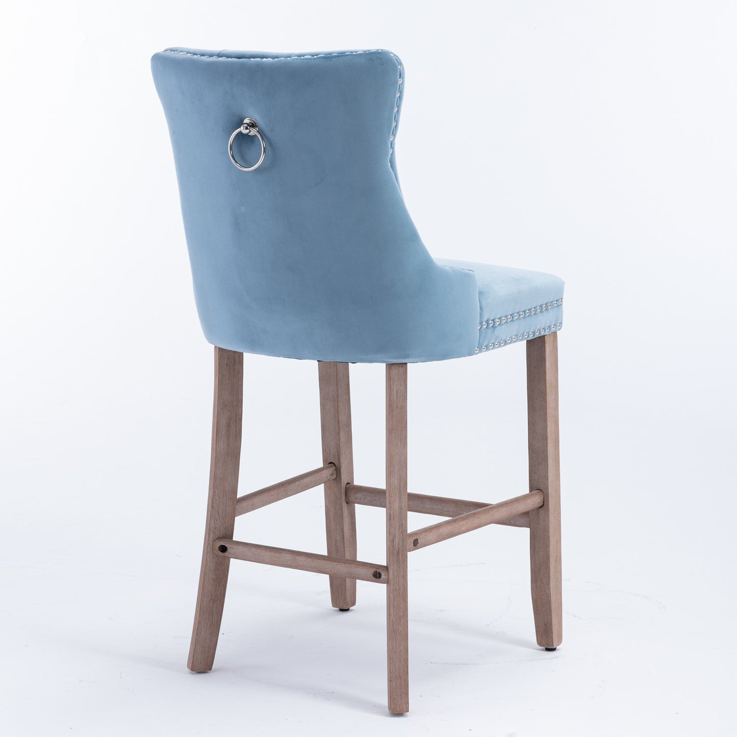 Kaiser Velvet Upholstered Barstool Set of 2