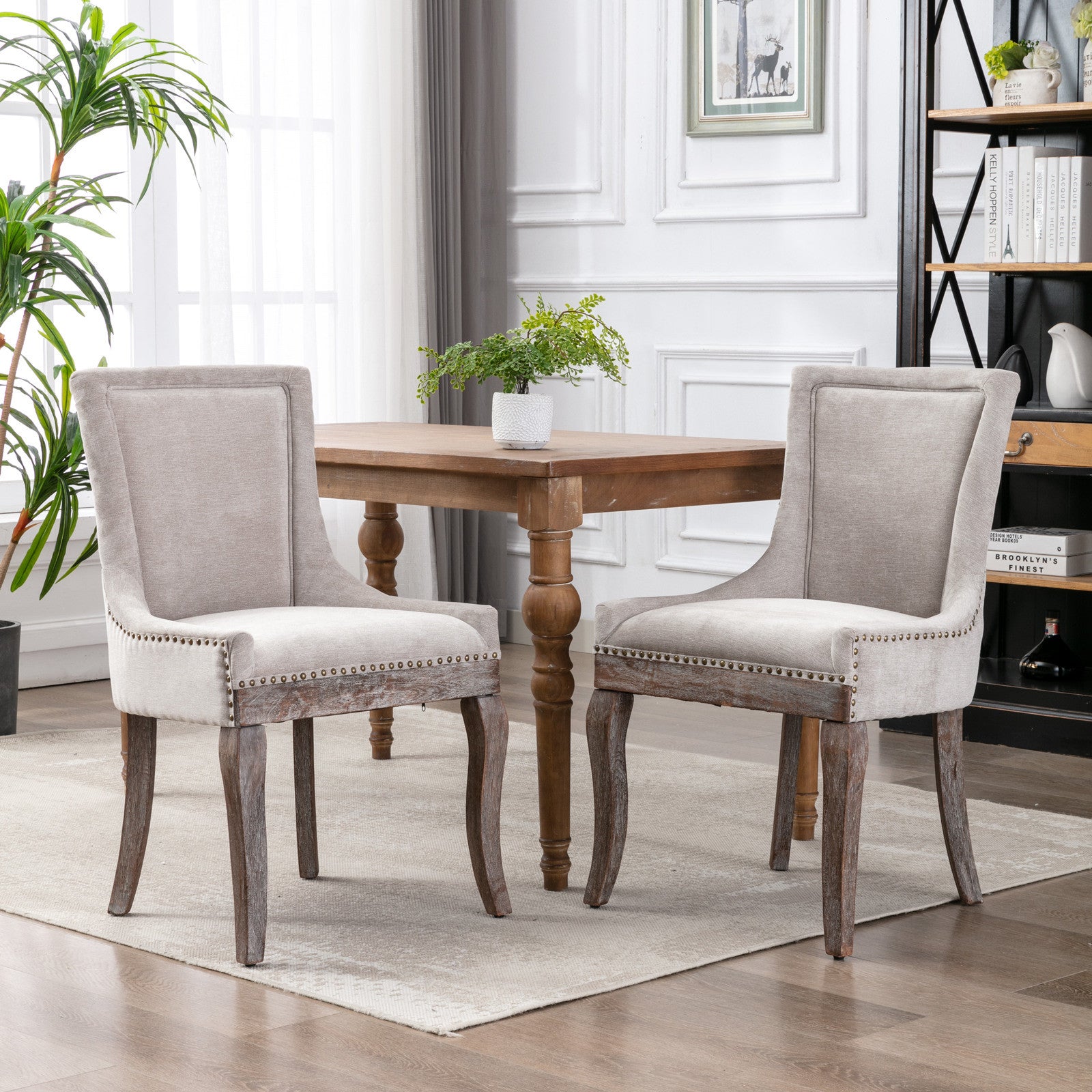 Tully Upholstered Square Back Dining Chair Set of 2 - Divine Heart L.A.