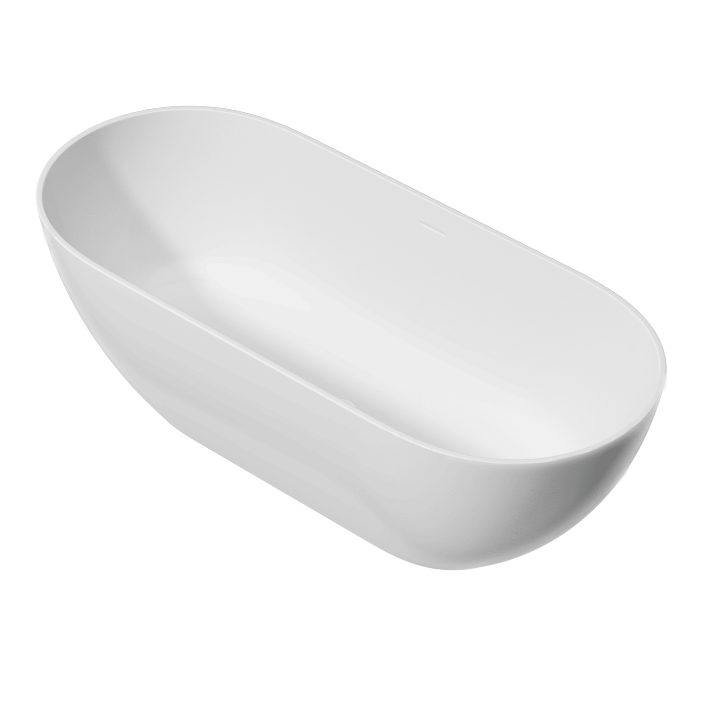 63" Freestanding Luxury Soaking Bathtub with Overflow and Pop-up Drain in Matte White 23S03-63MW