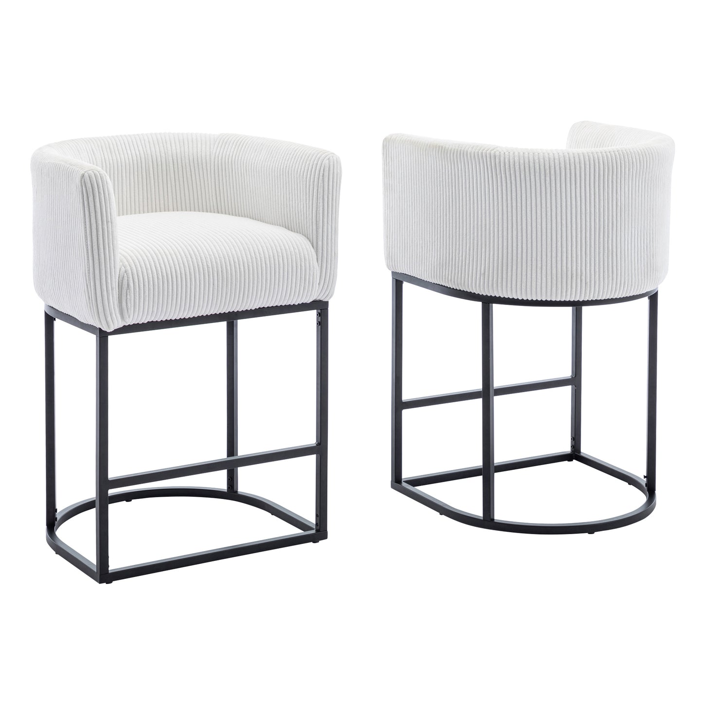 Aster Linen Upholstered Counter Stool Set of 2