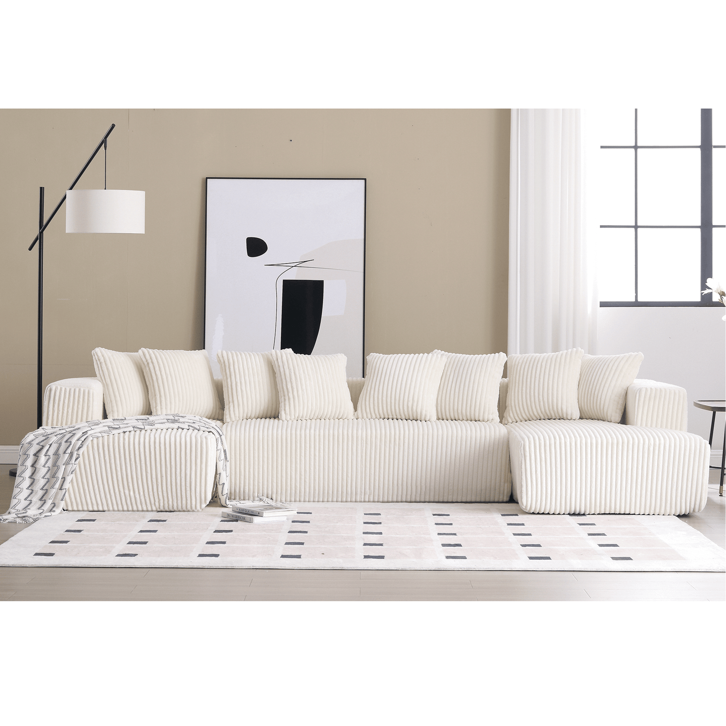 Newport 131'' Modular Ribbed Corduroy Sectional