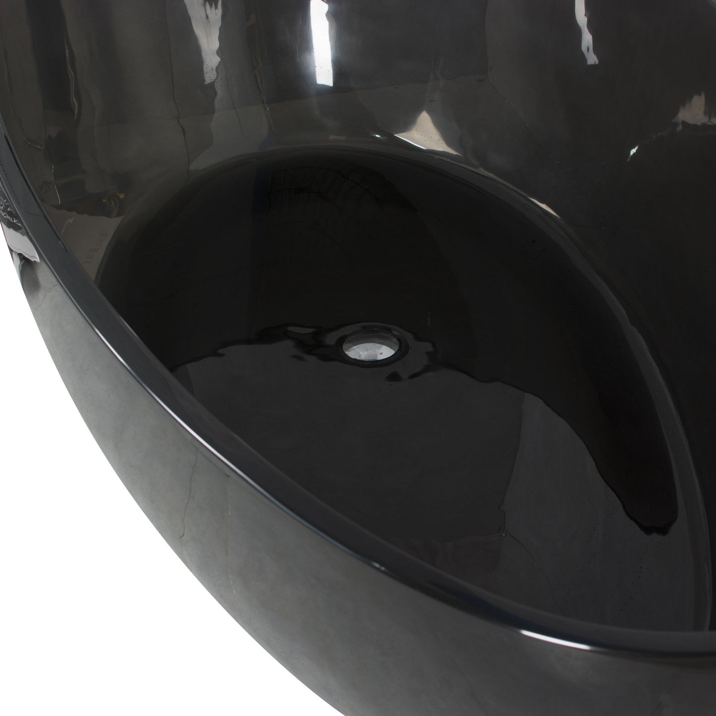 67.8 inch translucent black artificial stone solid surface freestanding bathroom bathtub