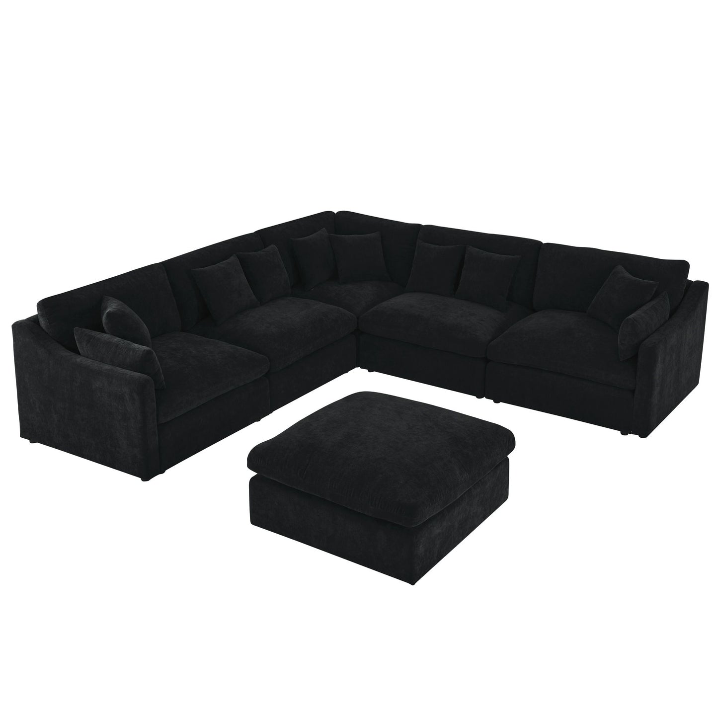 Oscar B. Oversized L-Shaped Sectional Sofa w/Removable Down-Filled Seat Cushions