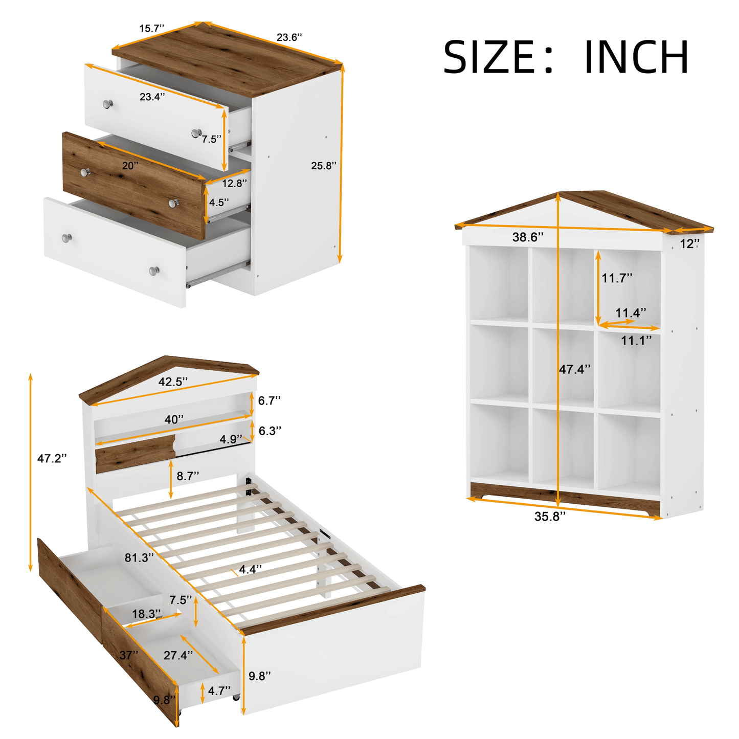 Prairie Wish 3 Pc. Twin House Bedroom Set