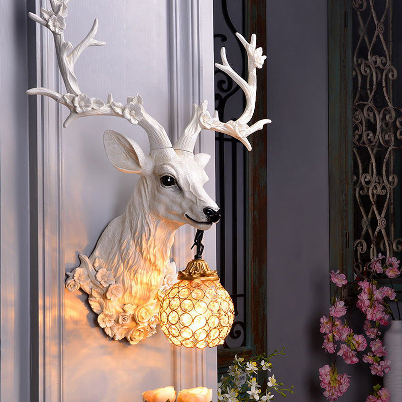 Young Buck with Antlers Wall Lamp