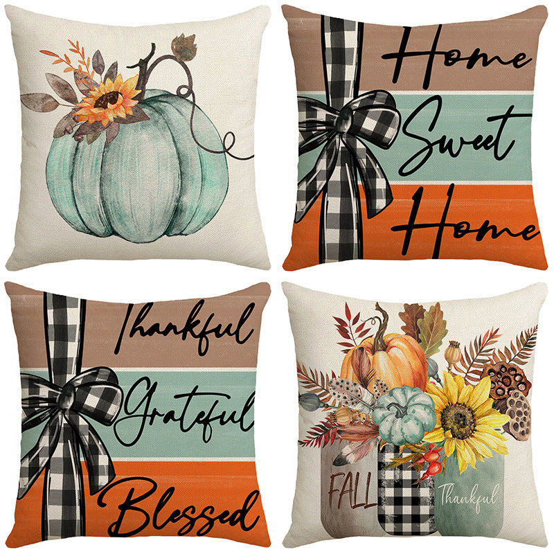 Fall Pumpkin Home Sweet Home Throw Pillow Cover Collection 18 X 18 In